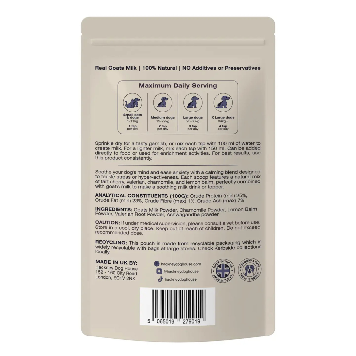 Calming Goats Milk Topper - Hackney Dog House