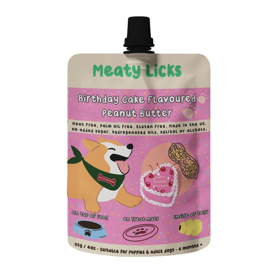 Meaty Licks - Birthday Cake Pouch For Dogs 113g  4oz