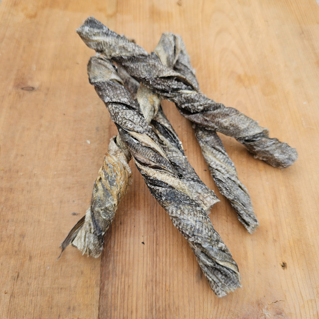 Dried Cod Fish Skin Twists Short