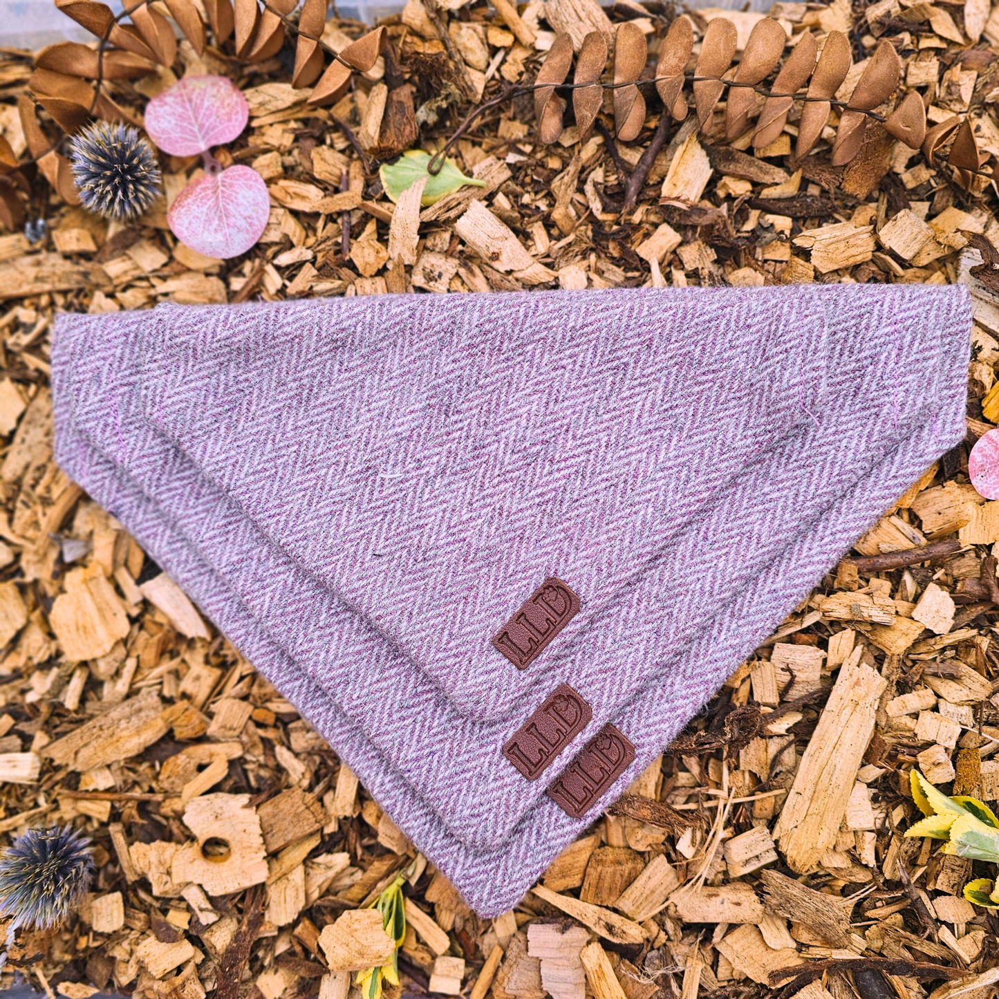Dog Bandana - Frosted Grape, check, plaid, tartan