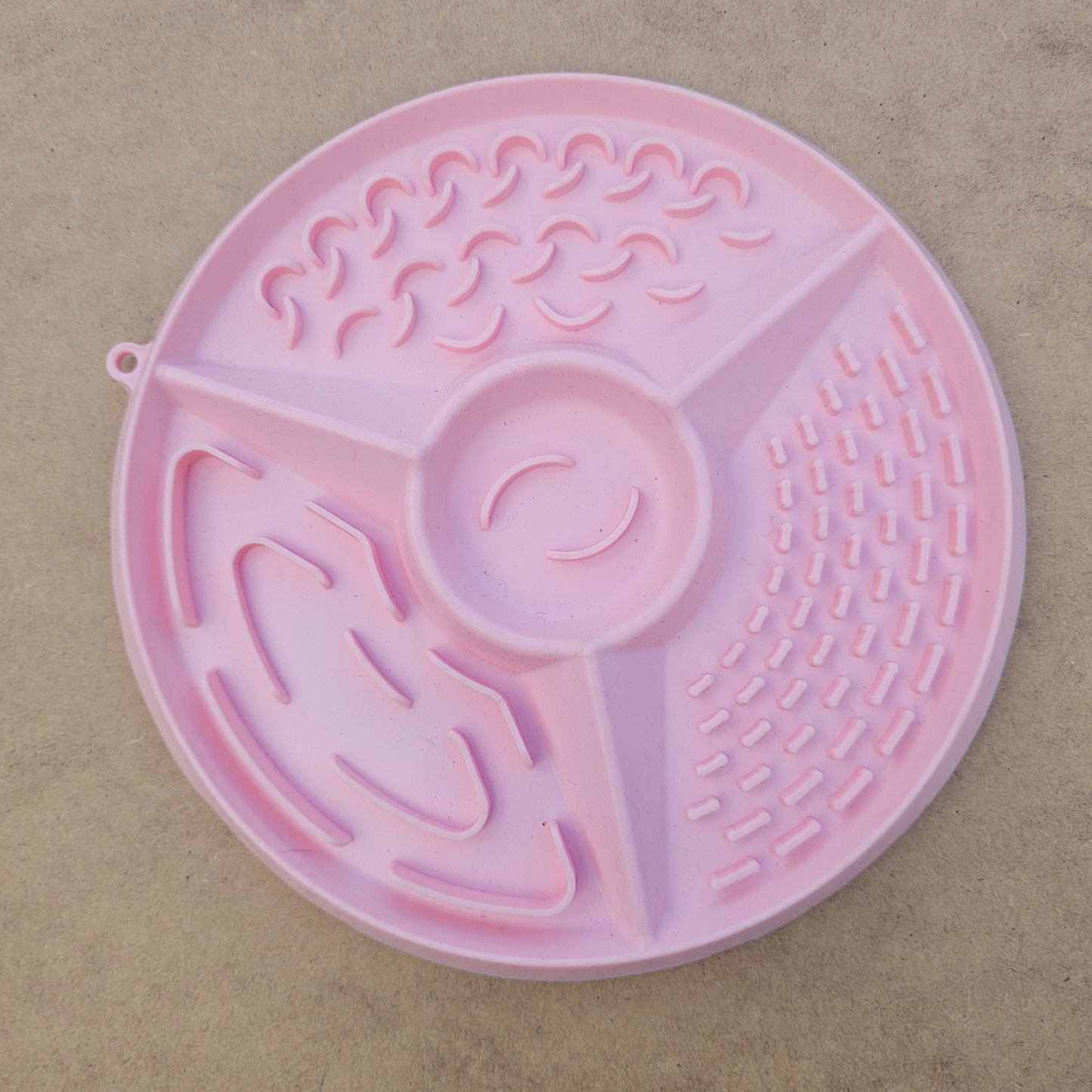 Round Lick Mat – Pink, Multi-Texture