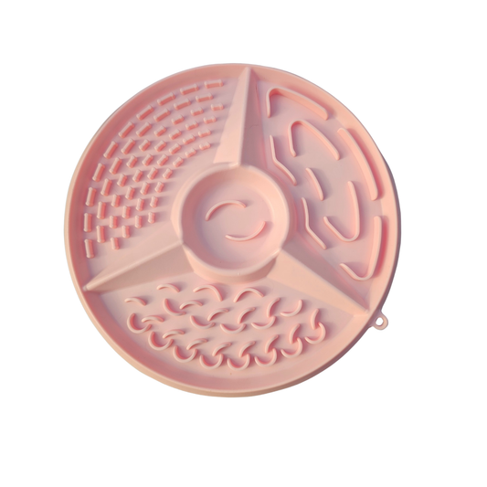 Round Lick Mat – Pink, Multi-Texture