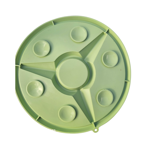 Round Lick Mat – Green, Multi-Texture