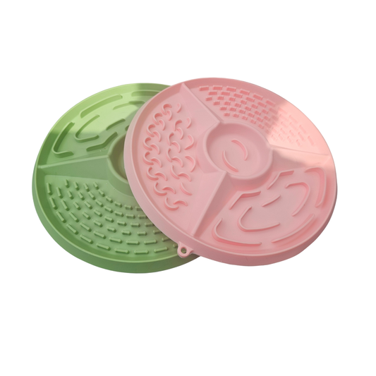 Round Lick Mat – Pink, Multi-Texture